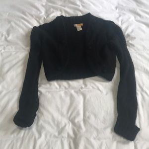 Tulle Knitted Long Sleeve Shrug